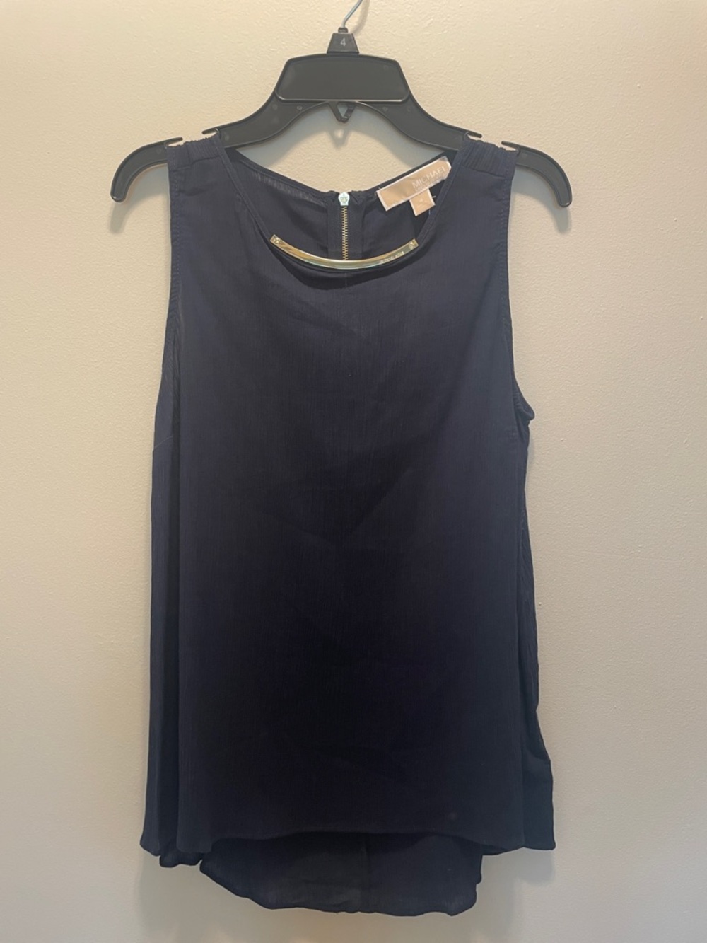 MICHAEL Michael Kors Navy Sleeveless Camisole with Gold Neck Bar